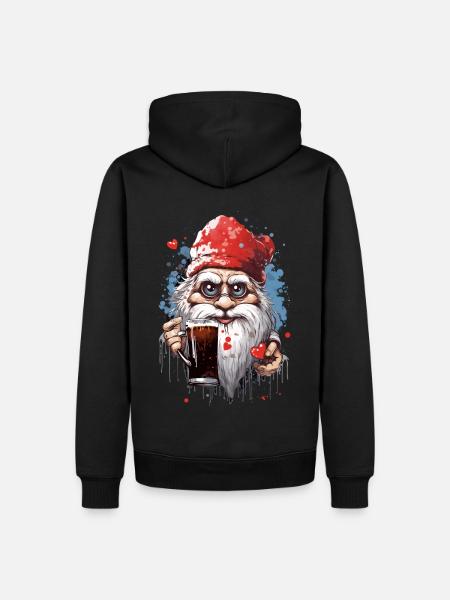 Gnome with Santa hat - Men’s Premium Organic Hoodie - black
