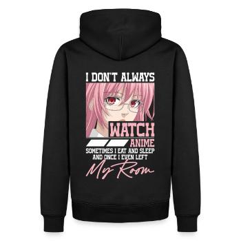 Ich schaue nicht immer Anime - Männer Premium Bio Hoodie - Schwarz - Hinten - Nico (187cm)