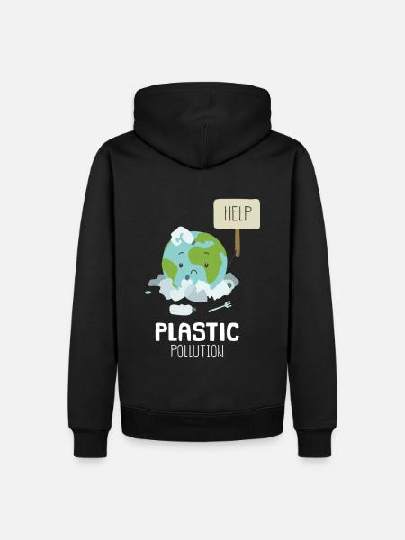 Hilfe Stop Plastikverschmutzung Umweltbewusstsein - Männer Premium Bio Hoodie - Schwarz