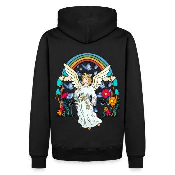 Arc en ciel Ange gardien Ange Papillons Fleur - Sweat à capuche Premium bio Homme - noir - Dos - Nico (187cm)
