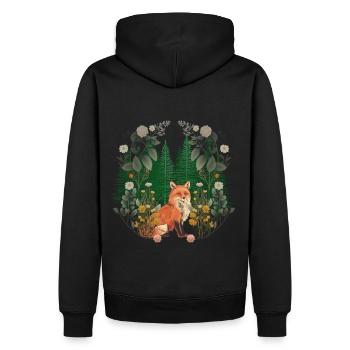 Renards, Renards, Forêt, Animaux de la forêt, Habitants de la forêt - Sweat à capuche Premium bio Homme - noir - Dos - Nico (187cm)