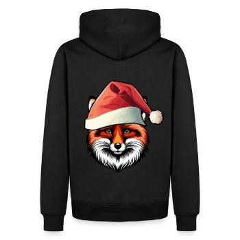 Nikolaus Santa Weihnachtsmann Fuchs Füchse - Männer Premium Bio Hoodie - Schwarz - Hinten - Nico (187cm)
