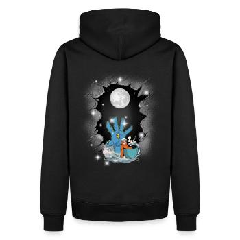 Halloween Fantaisie Drôle Effrayant Amusant - Sweat à capuche Premium bio Homme - noir - Dos - Nico (187cm)