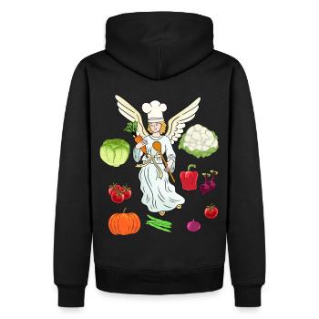 Heavenly Cuisine accueille des chefs cuisiniers - Sweat à capuche Premium bio Homme - noir - Dos - Nico (187cm)