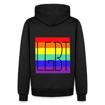 LGBT Arc-en-ciel Arc-en-ciel Drapeau Gay Pride - Sweat à capuche Premium bio Homme - noir - Dos - Nico (187cm)