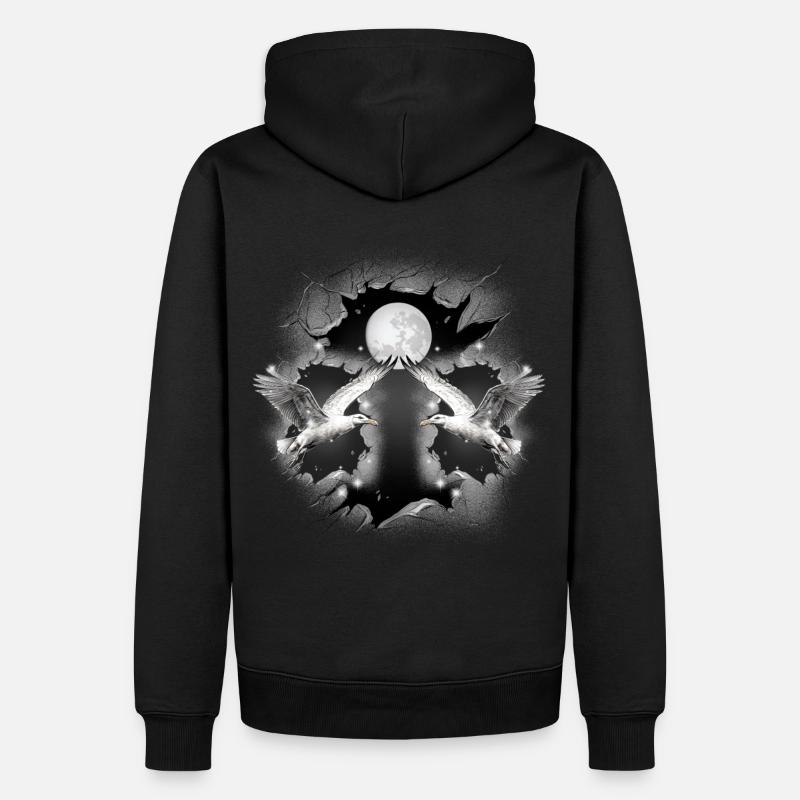 Möwe mystisch maritim Möwen - Männer Premium Bio Hoodie - Schwarz