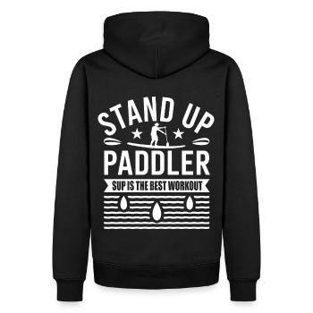 Stand Up Paddler - Men’s Premium Organic Hoodie - black - Back - Nico (187cm)