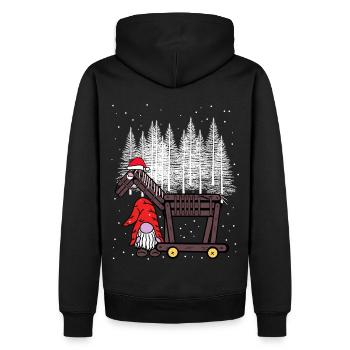 Père Noël Père Noël Père Noël Cheval - Sweat à capuche Premium bio Homme - noir - Dos - Nico (187cm)