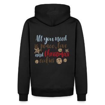 All you need Is Peace Love and Christmas Cookies - Men’s Premium Organic Hoodie - black - Back - Nico (187cm)