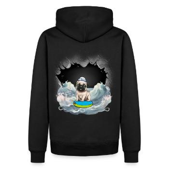 Carlin marin marin ahoy phoque maritime - Sweat à capuche Premium bio Homme - noir - Dos - Nico (187cm)