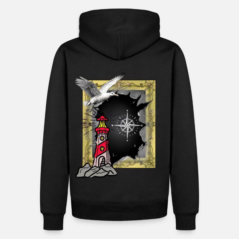 Phare maritime Seagull Seagulls - Sweat à capuche Premium bio Homme - noir