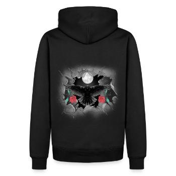Halloween Rabe Krähe Raben Krähen mystisch - Männer Premium Bio Hoodie - Schwarz - Hinten - Nico (187cm)