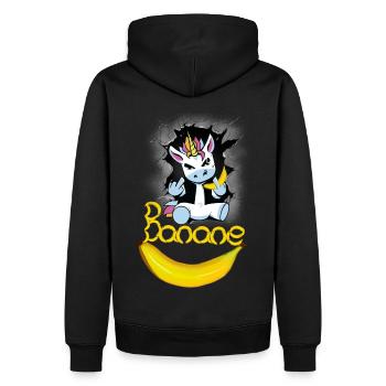Licorne Banane Bananes Licornes Fruit Fruit - Sweat à capuche Premium bio Homme - noir - Dos - Nico (187cm)