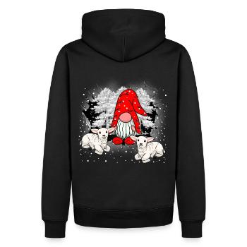 Weihnachtsmann Wichtel Zwerg Schafe Nikolaus - Männer Premium Bio Hoodie - Schwarz - Hinten - Nico (187cm)