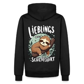 Chemise de nuit préférée Lève-tard Morning Grouches - Sweat à capuche Premium bio Homme - noir - Dos - Nico (187cm)