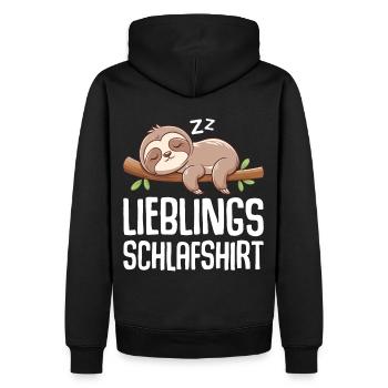 Chemise de nuit préférée Lève-tard Morning Grouches - Sweat à capuche Premium bio Homme - noir - Dos - Nico (187cm)