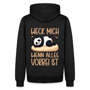 Weck Mich Wenn Alles Vorbei Ist / Langschläfer - Männer Premium Bio Hoodie - Schwarz - Hinten - Nico (187cm)