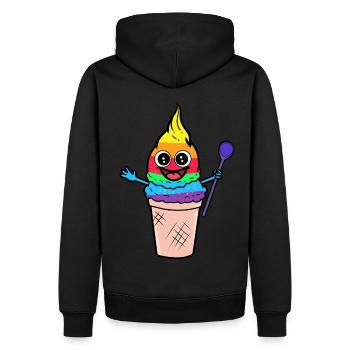 LGBT Regenbogen Eiskrem Gay Pride naschen - Männer Premium Bio Hoodie - Schwarz - Hinten - Nico (187cm)