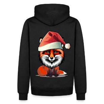 Weihnachtsmann Nikolaus Fuchs spaßig lustig - Männer Premium Bio Hoodie - Schwarz - Hinten - Nico (187cm)