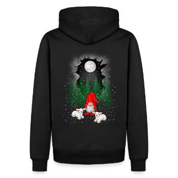 Père Noël Père Noël Noël Noël Nain Mouton - Sweat à capuche Premium bio Homme - noir - Dos - Nico (187cm)