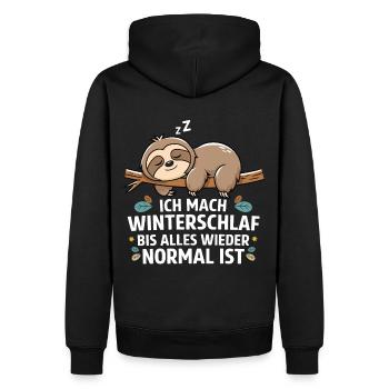 Ich Mach Winterschlaf Bis Alles Wieder Normal Ist - Männer Premium Bio Hoodie - Schwarz - Hinten - Nico (187cm)