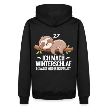 Ich Mach Winterschlaf Bis Alles Wieder Normal Ist - Männer Premium Bio Hoodie - Schwarz - Hinten - Nico (187cm)