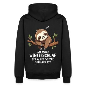 Ich Mach Winterschlaf Bis Alles Wieder Normal Ist - Männer Premium Bio Hoodie - Schwarz - Hinten - Nico (187cm)