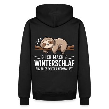 J’hiberne jusqu’à ce que tout revienne à la normale - Sweat à capuche Premium bio Homme - noir - Dos - Nico (187cm)