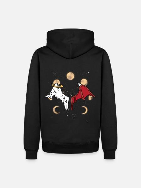 okkulttinen hengellinen kuun vaihe taivaallinen - Herre Premium økologisk hoodie - sort