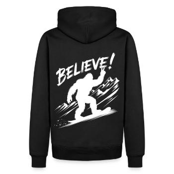 Sasquatch Bigfoot Snowboard Snowboarder - Sweat à capuche Premium bio Homme - noir - Dos - Nico (187cm)