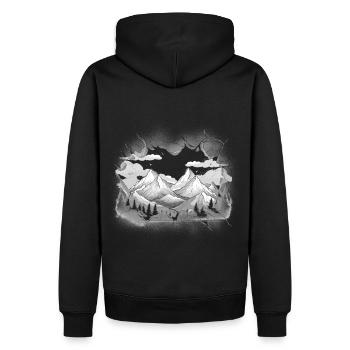 Montagnes Montagnes Montagne Autriche Suisse Tyrol - Sweat à capuche Premium bio Homme - noir - Dos - Nico (187cm)