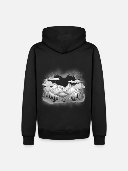 Mountains Mountains Mountain Austria Switzerland Tyrol - Men’s Premium Organic Hoodie - black