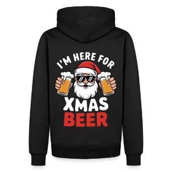 Weihnachtsmann Bier Weihnachten Spruch - Männer Premium Bio Hoodie - Schwarz - Hinten - Nico (187cm)