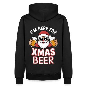 Weihnachtsmann Bier Weihnachten Spruch - Männer Premium Bio Hoodie - Schwarz - Hinten - Nico (187cm)
