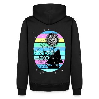 maritim Segelschiff Kompass Seefahrt Seemann - Männer Premium Bio Hoodie - Schwarz - Hinten - Nico (187cm)