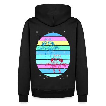 Giraffe Giraffen Kind Kinder Baby - Männer Premium Bio Hoodie - Schwarz - Hinten - Nico (187cm)