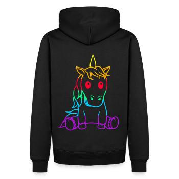 LGBT Einhorn Gay Pride Regenbogenfahne Pferd - Männer Premium Bio Hoodie - Schwarz - Hinten - Nico (187cm)