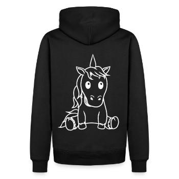 Unicorn Unicorns Mythical Creature Fable Horse Horses - Men’s Premium Organic Hoodie - black - Back - Nico (187cm)