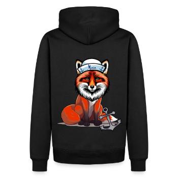 maritim Seemann Matrose Seemänner Moin Ahoi - Männer Premium Bio Hoodie - Schwarz - Hinten - Nico (187cm)