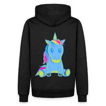 Licorne Licornes Bébé Tout-petit Tout-petits Fable - Sweat à capuche Premium bio Homme - noir - Dos - Nico (187cm)