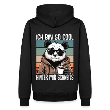 Ich Bin So Cool Hinter Mir Schneits Panda - Männer Premium Bio Hoodie - Schwarz - Hinten - Nico (187cm)