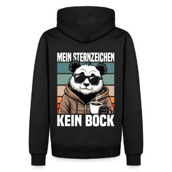 My zodiac sign Kein Bock Panda - Men’s Premium Organic Hoodie - black - Back - Nico (187cm)
