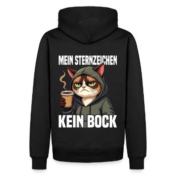 My zodiac sign No buck Cat - Men’s Premium Organic Hoodie - black - Back - Nico (187cm)