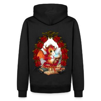 Dragon Noël Conte de fées Lecture Noël Noël - Sweat à capuche Premium bio Homme - noir - Dos - Nico (187cm)
