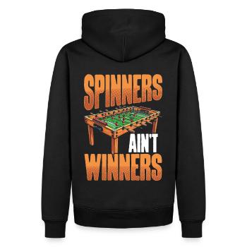 Tischfußball Tischkicker Kicker Kickern - Männer Premium Bio Hoodie - Schwarz - Hinten - Nico (187cm)