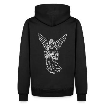 Weihnachtsengel Engel Engelchen Christmas Xmas - Männer Premium Bio Hoodie - Schwarz - Hinten - Nico (187cm)