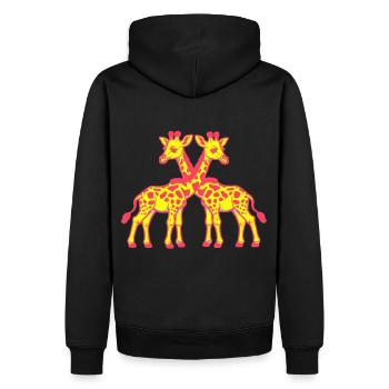 Girafe Girafes Zoo Animaux Enfants Enfant Safari - Sweat à capuche Premium bio Homme - noir - Dos - Nico (187cm)