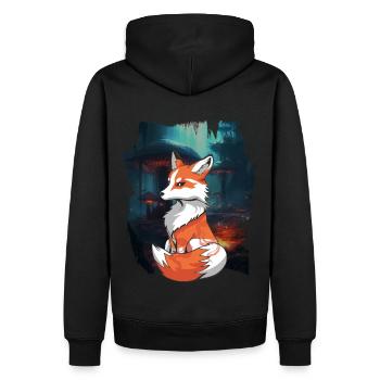 Fox Foxes Nature Fairy Tale Mountain Nature Lover - Men’s Premium Organic Hoodie - black - Back - Nico (187cm)