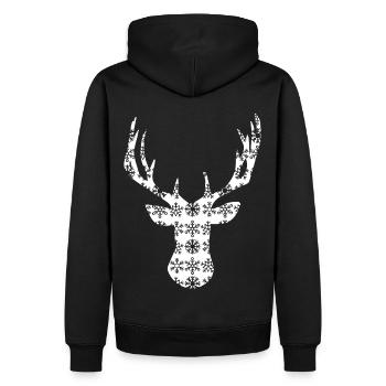 Weihnachtshirsch – Weißwedelbock - Männer Premium Bio Hoodie - Schwarz - Hinten - Nico (187cm)