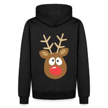 Renne de Noël drôle et mignon - Sweat à capuche Premium bio Homme - noir - Dos - Nico (187cm)
